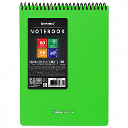 Блокнот МАЛОГО ФОРМАТА А6, 60 л., обложка пластик, клетка, BRAUBERG "Metropolis", АССОРТИ, 115578