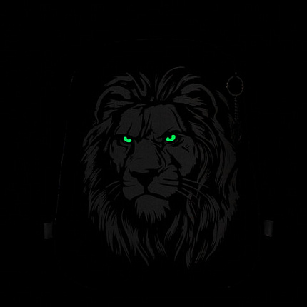 Ранец BRAUBERG SHINY, 2 отделения, с брелком, "Savage lion", светящийся рисунок, 38х28х14 см, 272039