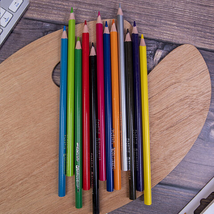 Карандаши цветные BRAUBERG PREMIUM, 12 цветов, пластиковые, трехгранные, грифель мягкий 3 мм, 181661