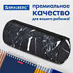 Пенал-тубус BRAUBERG, с эффектом Soft Touch, мягкий, "Black marble", 22х8 см, 271569