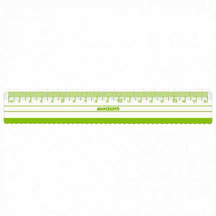 Набор чертежный ЮНЛАНДИЯ "ГЕОМЕТРИЯ" (линейка 18 см, 2 треугольника, транспортир), зеленая шкала, 210740