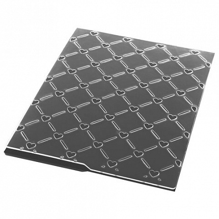 Клише для тиснения 3D "Решетка с сердцем" для Машинки ОС-5, 108х146 мм, ОСТРОВ СОКРОВИЩ, 663807, 862-056