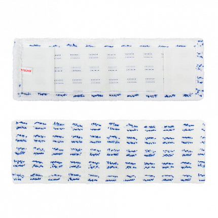 Швабра с флаундером 40 см, черенок 120 см, резьба 1,6 см, МОП микрофибра/абразив, карманы (ТИП К), LAIMA, 601461