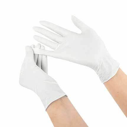 Перчатки латексные смотровые SFM Grip-Surface/ L 254 SC, Германия, 50 пар (100 штук), размер 6-7, S (малый)