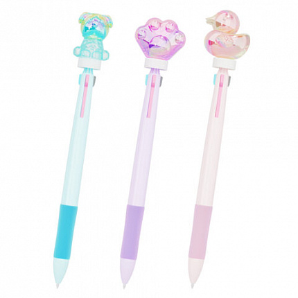 Ручка-спиннер многоцветная с акриловым топпером FUNSTER "SHINY PETS", 3 ЦВЕТА, ассорти, пишущий узел 0,7 мм, линия письма 0,35 мм, 144518