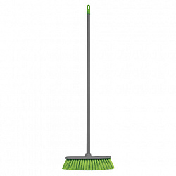 Щетка для уборки КОМПЛЕКТ черенок 110 см + щетка 35 см, щетина 8 см, в сборе, еврорезьба, YORK, 51040