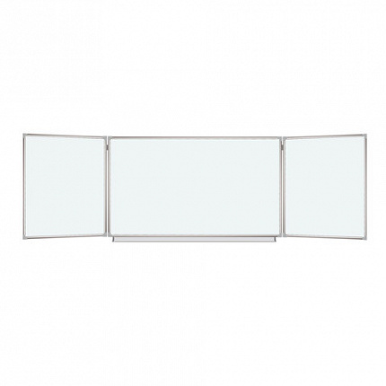 Доска магнитно-маркерная 3-х элементная 100х150/300 см, 5 рабочих поверхностей, белая, BRAUBERG, 231708