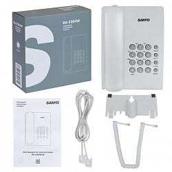 Телефон проводной SANYO RA-S204W, тональный / импульсный режим, повтор, белый