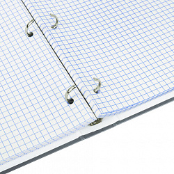 Тетрадь на кольцах БОЛЬШАЯ А4, 220х305 мм, 100 л., твердый картон, клетка, BRAUBERG, "Rhythm", 405407