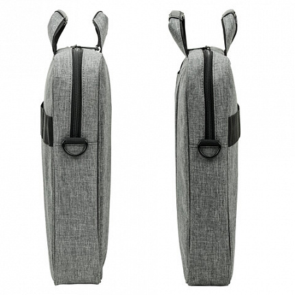 Сумка портфель BRAUBERG OFFICE с отделением для ноутбука 17,3", светло-серый меланж, 34х44х6 см, 272613