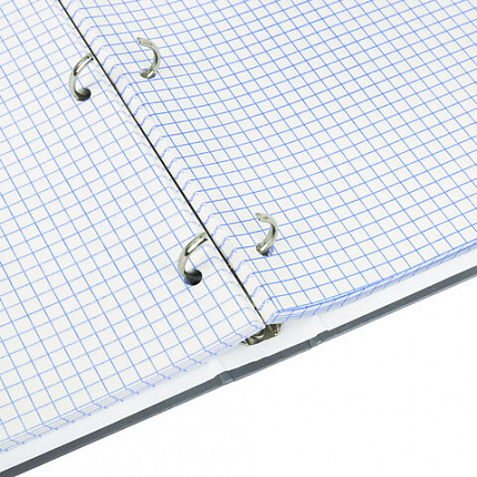 Тетрадь на кольцах БОЛЬШАЯ А4, 215х305 мм, 100 л., твердый картон, клетка, BRAUBERG, "Rhythm", 405407