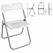 Стулья складные BRABIX "Golf Lite CF-017", КОМПЛЕКТ 4 шт., серебристый каркас, пластик, белый, 533035