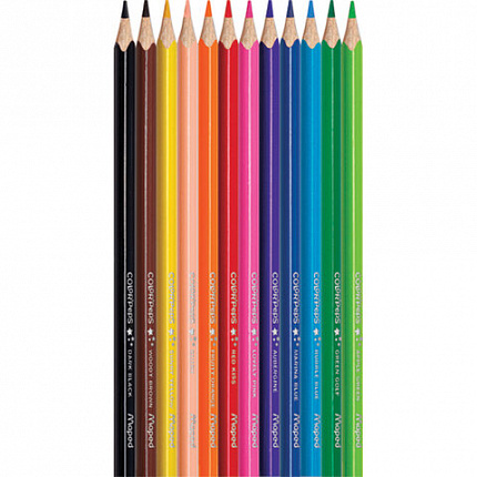 Карандаши цветные MAPED (Франция) "Color'Peps Star", 12 цветов, трехгранные, заточенные, европодвес, 183212