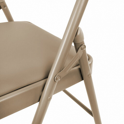 Стулья складные BRABIX "Golf Plus CF-003" КОМФОРТ, КОМПЛЕКТ 4шт., бежевый каркас, кожзам бежевый, 533033
