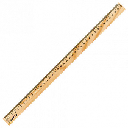 Линейка деревянная 40 см, STAFF, канадская сосна, 210801