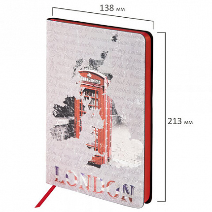 Ежедневник недатированный А5 (138х213 мм), BRAUBERG VISTA, под кожу, гибкий, 136 л., "Good old England", 112010