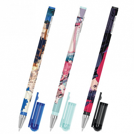 Ручка шариковая с принтом FUNSTER STICK "ANIME", СИНЯЯ, SOFT TOUCH покрытие, узел 0,7 мм, линия 0,35 мм, 144392
