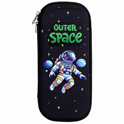 Пенал ЮНЛАНДИЯ, 1 отделение, карман, полиэстер/EVA, 22х10х5 см, "Outer space", 273192