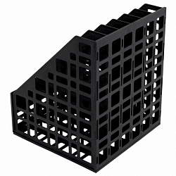 Лоток вертикальный для бумаг BRAUBERG "ULTRA", 240 мм, 6 отделений, сетчатый, сборный, черный, 238251