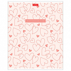 Тетрадь обложка пластик, А5 48 л., скоба, клетка, HATBER, "LOVE IS..." (микс в спайке), 092371, 48Т5В1пл
