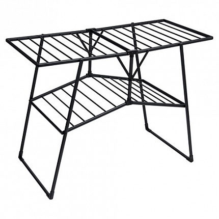 Сушилка напольная для белья раскладная, 4 зоны, 2 уровня, 22 метра, LAIMA HOME QUATRO BLACK, 700475