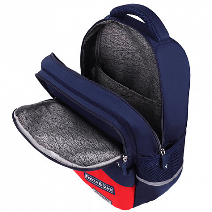 Рюкзак BRAUBERG STAR, 1 отделение, 5 карманов, "White eagle", синий, 40x29x13 см, 271427