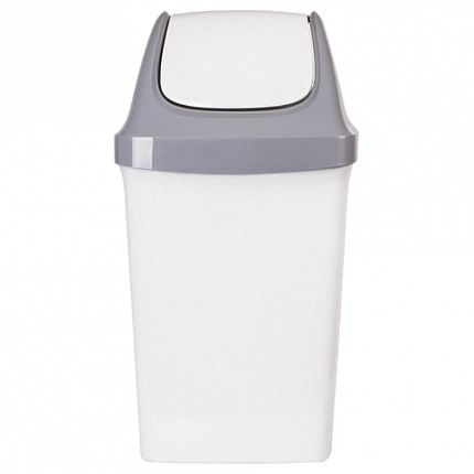 Ведро мусорное с КРЫШКОЙ (качающейся) 50 литров,"СВИНГ", 73х40х35 см, серое, IDEA, М 2464, М2464