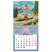 Календарь настенный перекидной 2027 г., BRAUBERG, 12 листов, 28,5х57 см, "Pin up", 118421