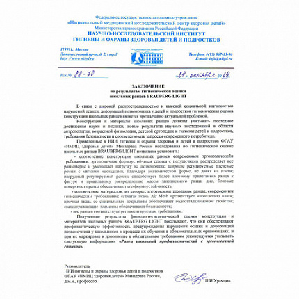 Ранец BRAUBERG LIGHT, 1 отделение, с брелком, "Серый волк", 36х26х13 см, 273111