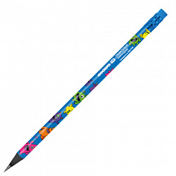 Карандаш чернографитный с принтом ЮНЛАНДИЯ МОНСТРИКИ, 1 шт., HB, с ластиком, корпус ассорти, 182014