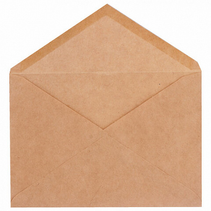 Конверты С6 (114х162 мм) КРАФТ, клей, 90 г/м2, КОМПЛЕКТ 50 шт., треугольный клапан, BRAUBERG, 112363, С6НКж-50