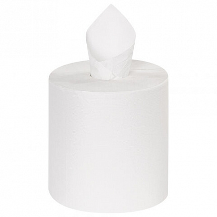 Полотенца бумажные с центральной вытяжкой 300 м, LAIMA (Система M2) UNIVERSAL WHITE, 1-слойные, белые, КОМПЛЕКТ 6 рулонов, 112506