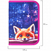Пенал BRAUBERG, 1 отделение, 2 откидные планки, полиэстер, 21х14 см, Cute fox, 272318
