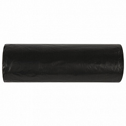 Мешки для мусора 120 л черные в рулоне 10 шт., ПВД 20 мкм, 67х100 см, ЛЮБАША эконом, 605333