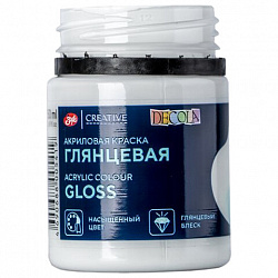 Краска акриловая глянцевая "Декола", банка 50 мл, белая, Невская Палитра, 2928104
