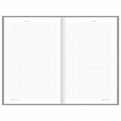 Блокнот А5 134х206 мм, 80 л., твёрдый, клетка, BRAUBERG "Minimal", серый, 116437