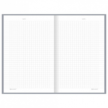 Блокнот А5 134х206 мм, 80 л., твёрдый, клетка, BRAUBERG "Minimal", серый, 116437