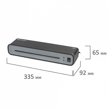 Ламинатор BRAUBERG L460B ЧЕРНЫЙ, формат A4, толщина пленки 75-125 мкм, скорость 30 см/мин., 531016