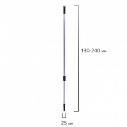 Черенок рукоятка телескопическая 130-240см, алюминий, используется с окномойкой шубкой 601518, со стяжкой 601522, LAIMA PROFESSIONAL, 601515