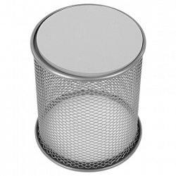 Подставка-органайзер BRAUBERG "Germanium" круглое основание, 100х89 мм, серебро, металлическая, 237988