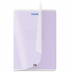 Тетрадь пластиковая обложка (прозрачная) А4, 96 листов, скоба, клетка, BRAUBERG "Smart Cover", АССОРТИ (микс в спайке), 405042