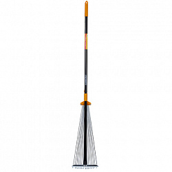 Грабли веерные 15 зубьев раздвижные, захват 20-60 см, ОБЩАЯ ДЛИНА 120-150 см, RABBITEX (РАББИТЕКС) "LONG HANDLE", 700495