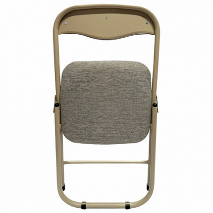 Стул складной для дома и офиса РС04, бежевый перламутровый каркас, рогожка бежевая