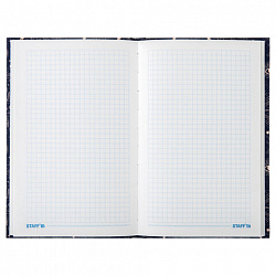 Блокнот А5 134х206 мм, 80 л., твердый, клетка, тиснение фольгой, STAFF, "Blue sky", 111612