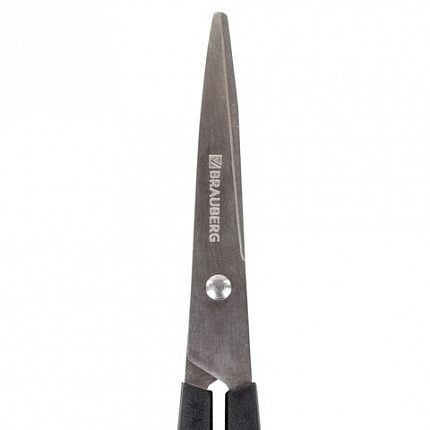 Ножницы BRAUBERG "Standard" 160 мм, черные, классической формы, 2-х сторонняя заточка, 237095