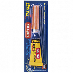 Клей-гель моментальный СЕКУНДА, 3 г, отрывная мультикарта, 403-176