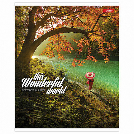 Тетрадь А5 96 л. HATBER скоба, линия, обложка картон, "Удивительный мир" (микс), 063258, 96Т5В2