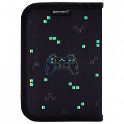 Пенал BRAUBERG с наполнением, 1 отделение, 1 откидная планка, 24 предмета, 21х14 см, "Pixel gamepad", 274619
