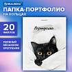 Папка-портфолио универсальная, 4 кольца, 20 файлов, 7БЦ матовая, BRAUBERG "Cat", 107557, 117557