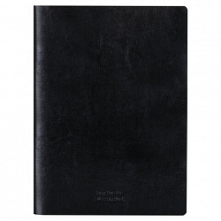 Тетрадь 60 л. в клетку обложка гладкий кожзам, сшивка, А4 (210х297мм), ЧЕРНЫЙ, BRAUBERG VIVA, 403907